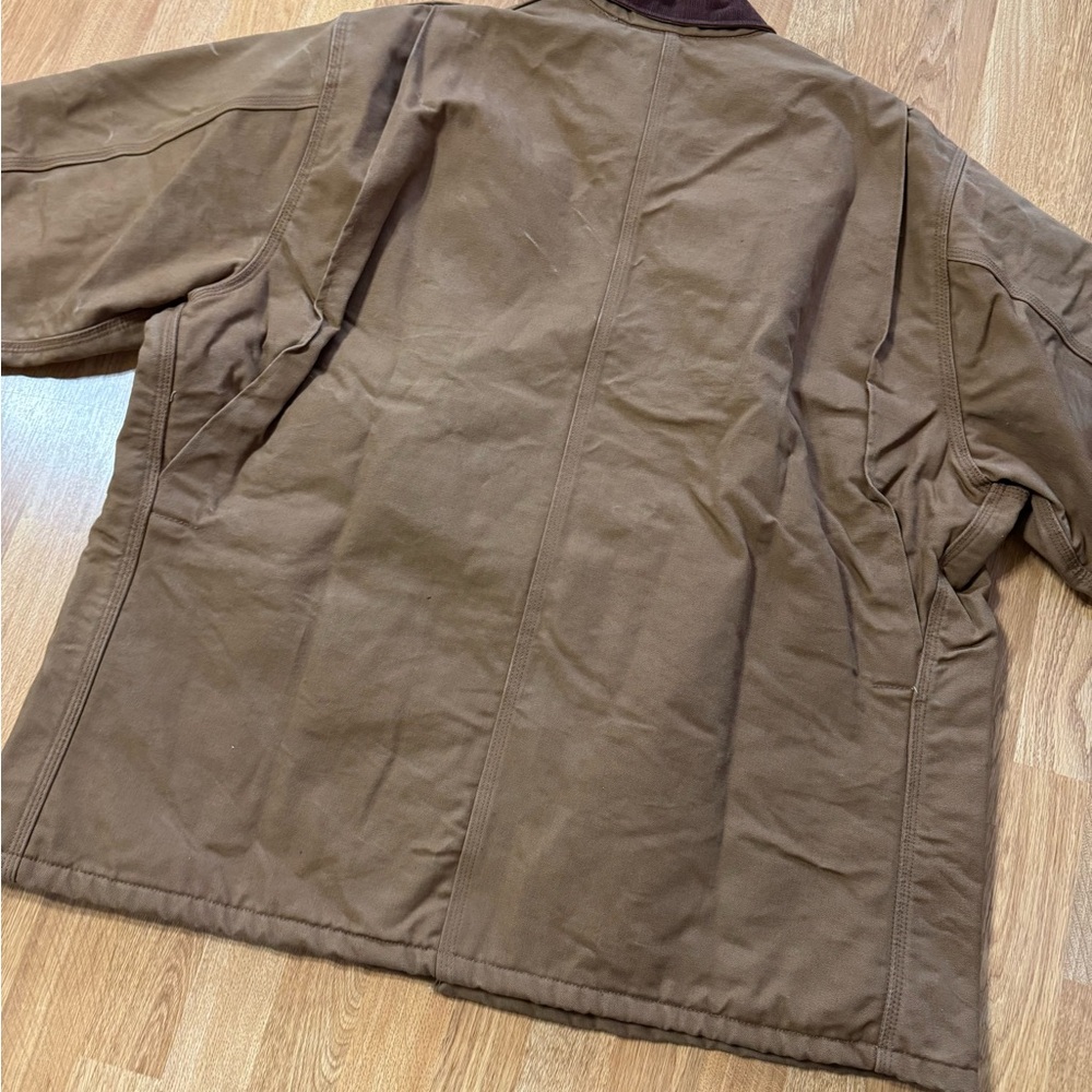 Vintage Carhartt Jacket Duck Canvas Quilt Lined Barn Chore Coat Size 54 Regular - Picture 5 of 15